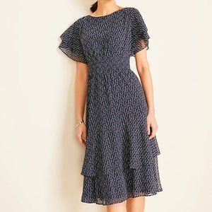 Ann Taylor flutter sleeve midi dress